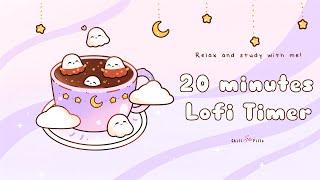 20 minutes -Relax & study with me Lofi | Ghosts in a cup #timer #20minutetimer #lofi #relaxing #calm