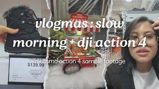 vlogmas | slow morning | dji osmo action 4 sample footage in 1080/60p