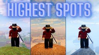 What are the highest spots on the Map? | Roblox The Wild West