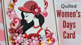 Quilled Women's Day Card/ Quilling Flowers Card