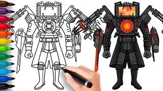 HOW TO DRAW NEW ASTRO UPGRADED TITAN TV MAN | Skibidi Toilet 77 (full episode) - Easy Drawing