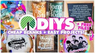 13 *NEW* Dollar Tree DIYS with cheap blanks!  Cricut beginner vinyl decal projects + FREE files