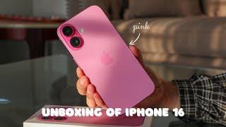 unboxing the iPhone 16 (pink)