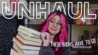 these books have to go 🫣 book unhaul