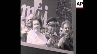 SYND 1-5-69 CZECHOSLOVAKIA'S NEW LEADER, GUSTAV HUSAK, REVIEWS A MAY DAY PARADE IN BRATISLAVA