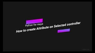 How to create Attribute on Selected Controll #python