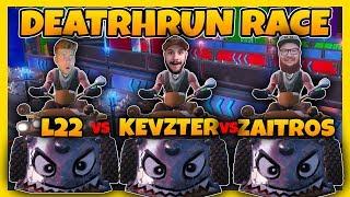 DEATHRUN RACE | KEVZTER VS ZAITR0S VS L22 - SJUKT ROLIGT | FORTNITE PÅ SVENSKA