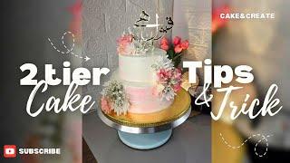 2 Tier Wedding Cake Decorating || Elegant Floral Design| @cake&create-1218