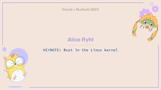 Keynote | Rust in the Linux kernel - Alice Ryhl