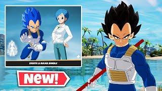 New VEGETA & BULMA Bundle Gameplay in Fortnite || VEGETA'S CHARGING UP Emote