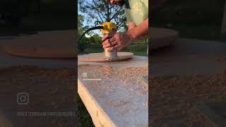 Bad dust collection = Working outside #woodworking #outside #routing #roundover #lazysusan #shorts