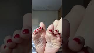 Perfectly Soft Soles & Elegant Toes | Dreamy Size 6 Asian Feet, Red Pedicure #pedicure #toes #feet