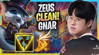 ZEUS IS SO CLEAN WITH GNAR! - T1 Zeus Plays Gnar TOP vs Jax! | Season 2023