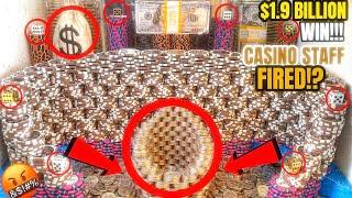 CASINO STAFF MESSED UP BIG TIME! $1.9 BILLION DOLLAR WIN! HIGH RISK COIN PUSHER NEW RECORD JACKPOT!