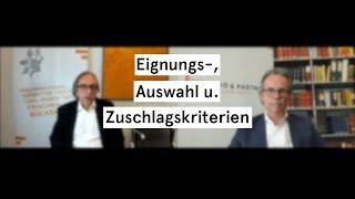 Vergaberecht NEU nach Covid-19": Eignungs-,  Auswahl- u. Zuschlagskriterien