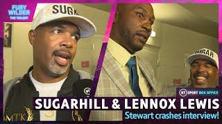 "This is the guy!" SugarHill Steward crashes interview with Lennox Lewis after Fury v Wilder 3