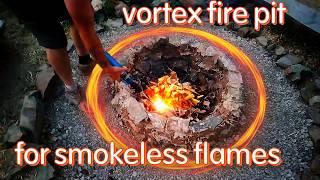 smokeless fire pit with a vortex design