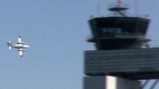 Cessna Conquest 425 Tower Flyby and low pass at EDDV (crazy pilot)