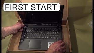 UNBOXING AND FIRST START ACER ASPIRE ES 15 ES1 524 24V7