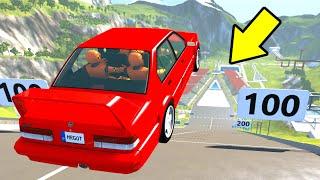 Кто дальше прыгнет! Прыжки машин в длину с трамплина! BeamNG drive челлендж! Бименджи драйв аварии!