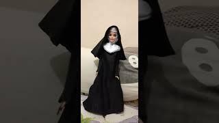 Tutorial Barbie Nun Doll progress and how to wear Nun Habit, Wimple and Nun's girdle