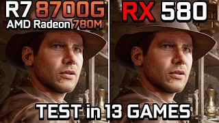 Ryzen 7 8700G vs RX 580 8GB - Test in 13 Games