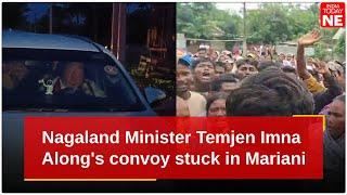 Nagaland Minister Temjen Imna Along's convoy stuck in Mariani