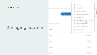 Managing your add-on products at one.com