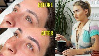 Brow Lamination On Microbladed Eyebrows Full Tutorial