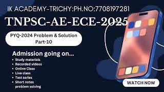 PYQ-2024 problems with detailed solutions 10 #AE ECE 2024#Online class  #free class #RRB #TNPSC