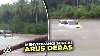 SOPIR SKILL DEWA!! Awalnya Dikira Hanyut Ternyata Mobil ini Bisa Melewati Sungai yang Arusnya Deras