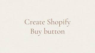 Create Shopify Buy button