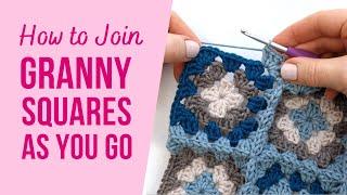 How to Join Granny Squares | Continuous Join As You Go Granny Squares | Step by Step