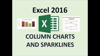 Excel 2016 - Sparklines - How to Insert Add and Create a Line Sparkline in Column Microsoft MS 365