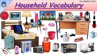 Household Vocabulary l 160 Household Items Name In English With Pictures | 160 Daily use items