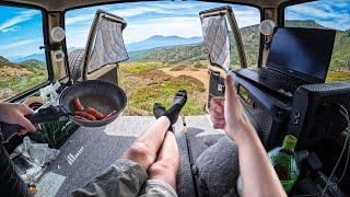 Best camping at the top of the mountain where storms blow 365 days a year.