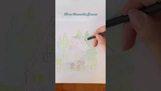 РИСУНОК ДОМИК В ДЕРЕВНЕ //  КАРАНДАШАМИ // How to draw // РИСОВАНИЕ ДЕТЯМ