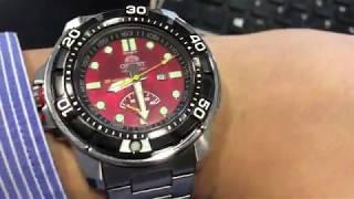 Orient M-Force 200m Diving Sports Automatic WV0091EL/Red Dial - on the wrist