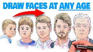 How To Draw A Face At ANY AGE! (5 Portraits Step-By-Step)