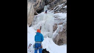 Cascate di Ghiaccio dell'Armentarola, Alta Badia. Per la prima volta ho aperto la via.