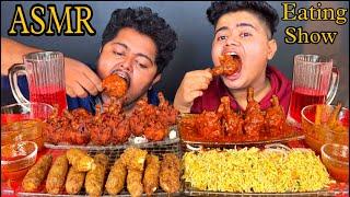 BUTTER CHICKEN‚ BIRYANI‚ CHEESY CHICKEN ROLL‚ CHICKEN MASALA+FRY LOLLIPO‚ ASMR MUKBANG EATING SHOW