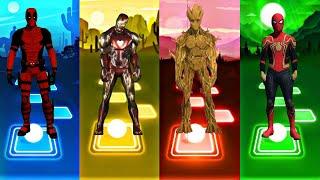 Tiles Hop EDM Rush - Deadpool vs Ironman vs Groot vs Spiderman