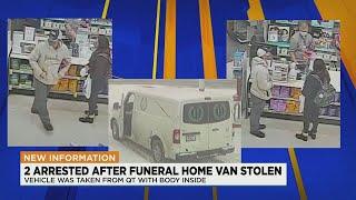 Body recovered after stolen funeral home van found