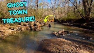 Riverbed loaded with Treasure from 130 year old Ghost Town! Mudlarking for lost history!