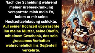 Nach der Scheidung während Krebs schockte meine Mutter, seine Chefin, ihn auf seiner Hochzeit.