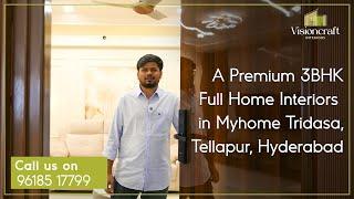 A Premium 3BHK Full Home Interiors in My Home Tridasa, Tellapur, Hyderabad.