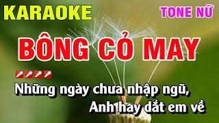 Karaoke Bông Cỏ May Tone Nữ Nhạc Sống | Nguyễn Linh