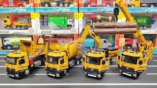 Review Of Metal Diecast Trucks Of Dump Truck, Mixer Truck, Excavator, Crane Truck