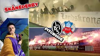 PYRO TENNIS Crossfire Pitchside at Sweden's MOST UNDERRATED Derby | LANDSKRONA-HELSINGBORG