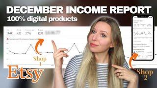 REALISTIC December Etsy Digital Products Income Report | How much I made on Etsy